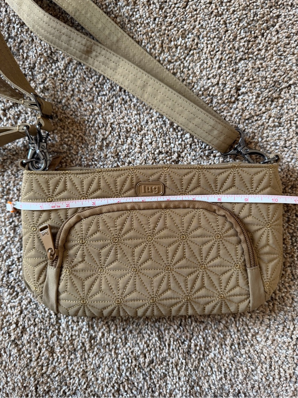 LUG Flyer Convertible Chestnut color Quilted Crossbody Belt Bag - Picture 7 of 8